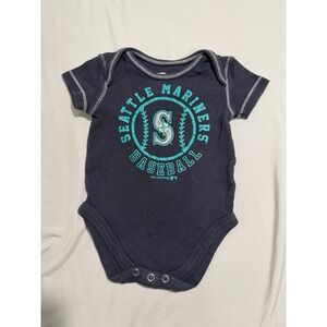 MLB Seattle Mariners baseball baby one piece body suit, blue, 3-6 months